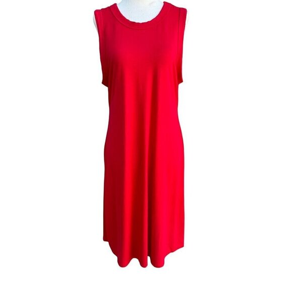 Premise Womens Sleeveless Red Knee-Length A Line Flowy Scoop Neck Swing Dress XL - Picture 1 of 10